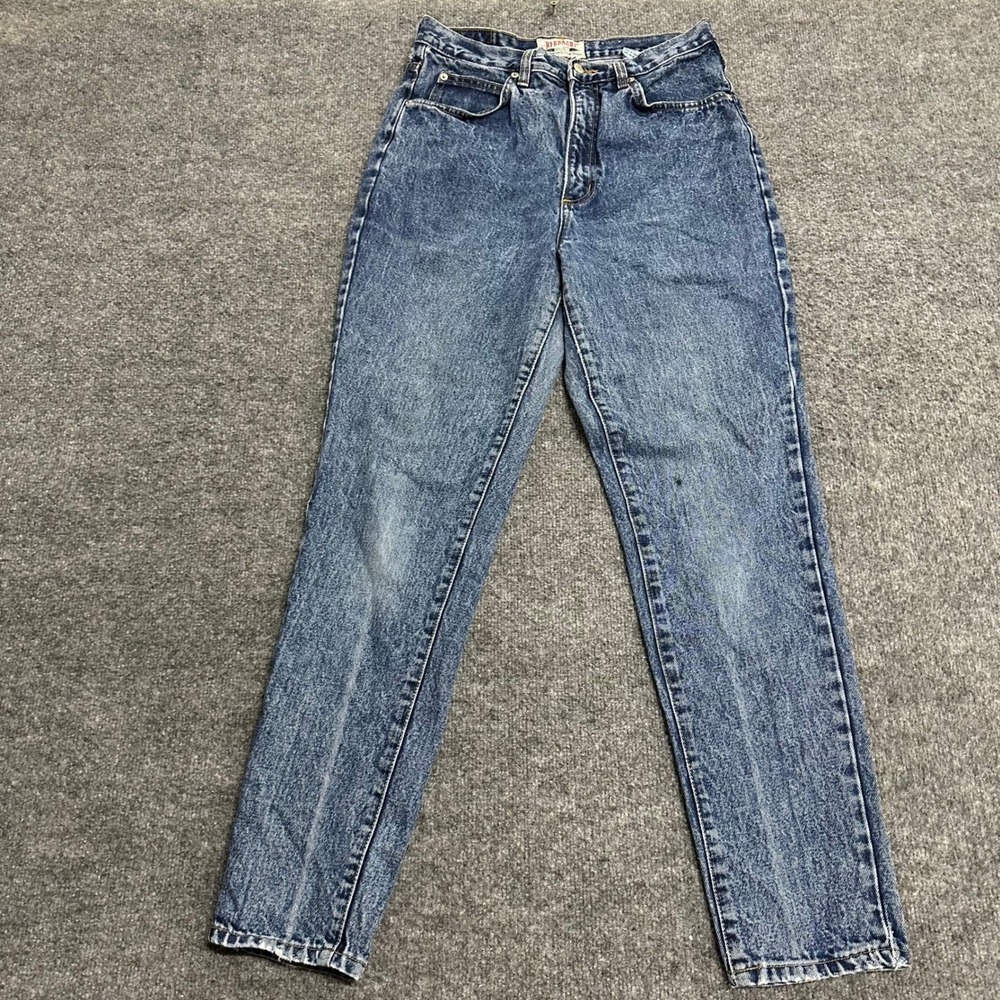 Jordache Jeans Womens Size 14 Blue Acid Wash Cotton High Waisted Tapered Vintage